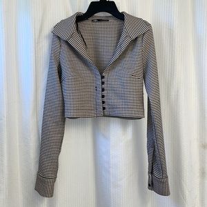 Zara Checkered Long Sleeve Size: S